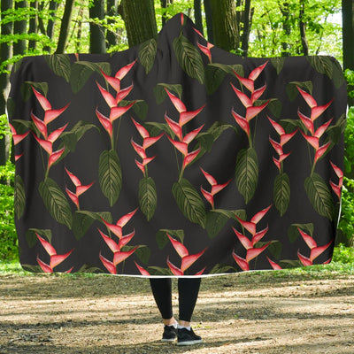 Heliconia Pattern Print Design HL07 Hooded Blanket-JORJUNE.COM