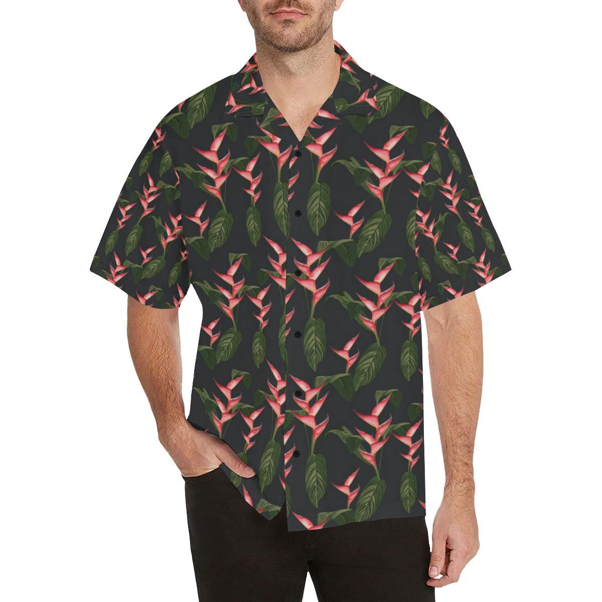 Heliconia Pattern Print Design HL07 Men Hawaiian Shirt-JorJune