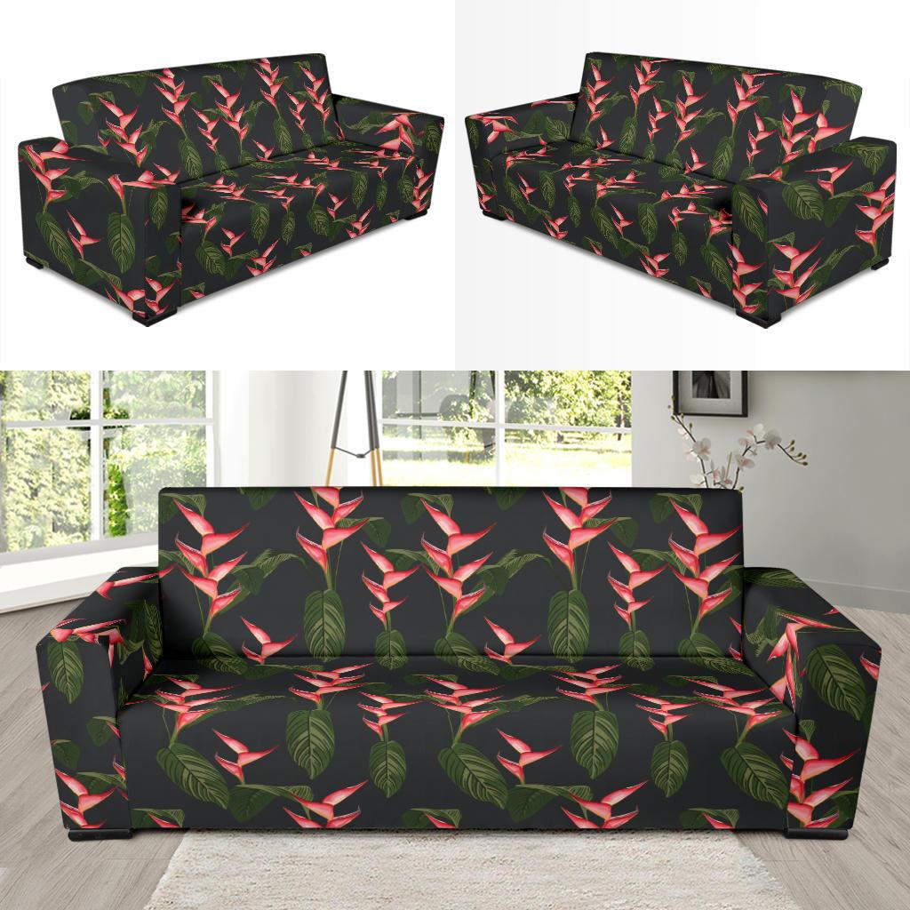 Heliconia Pattern Print Design HL07 Sofa Slipcover-JORJUNE.COM