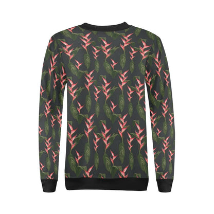 Heliconia Pattern Print Design HL07 Women Long Sleeve Sweatshirt-JorJune