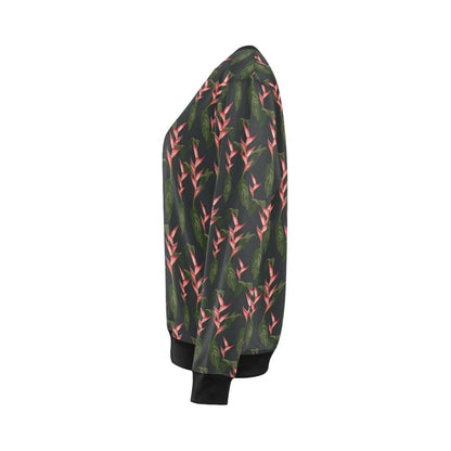 Heliconia Pattern Print Design HL07 Women Long Sleeve Sweatshirt-JorJune