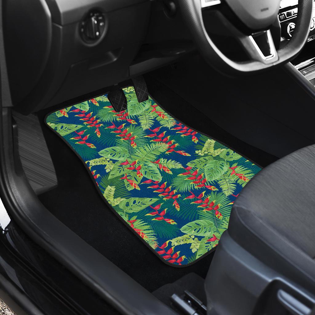 Heliconia Pattern Print Design HL08 Car Floor Mats-JorJune
