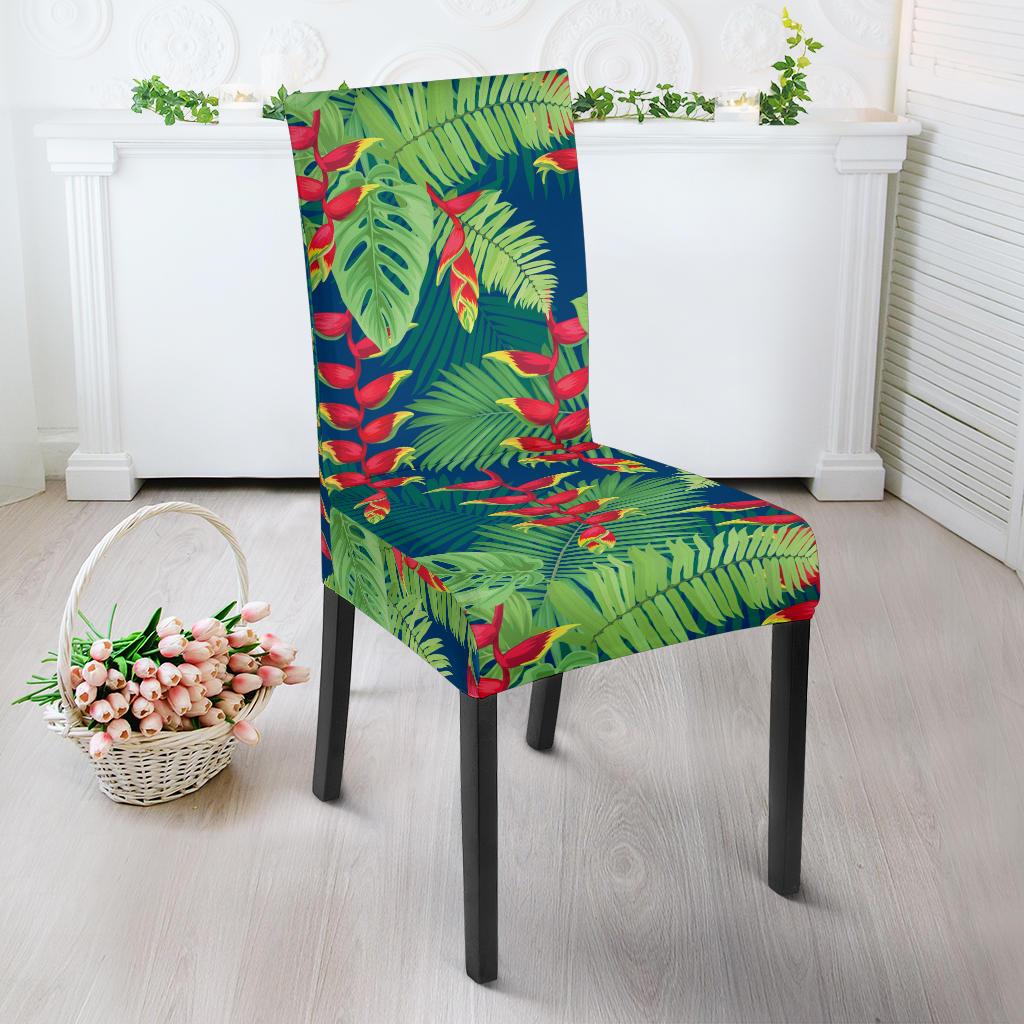Heliconia Pattern Print Design HL08 Dining Chair Slipcover-JORJUNE.COM