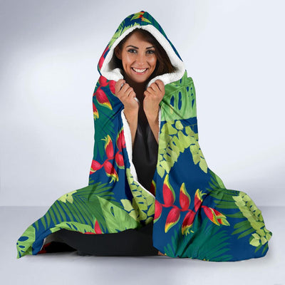 Heliconia Pattern Print Design HL08 Hooded Blanket-JORJUNE.COM