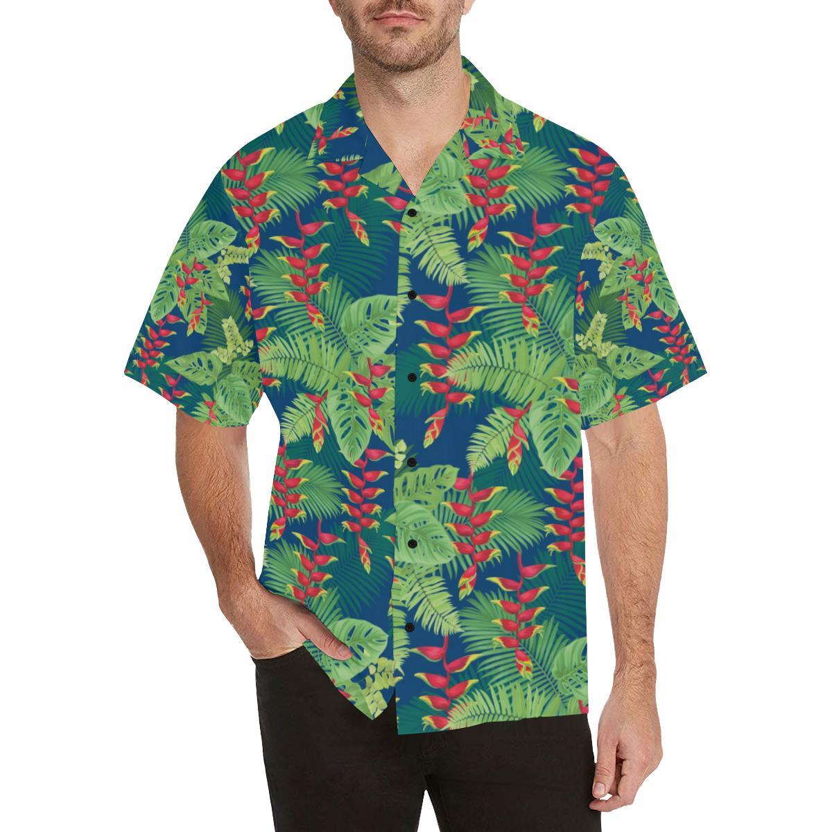 Heliconia Pattern Print Design HL08 Men Hawaiian Shirt-JorJune