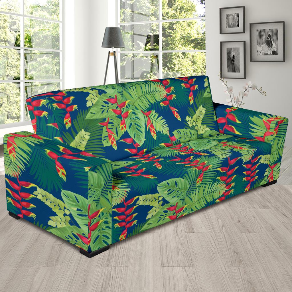 Heliconia Pattern Print Design HL08 Sofa Slipcover-JORJUNE.COM