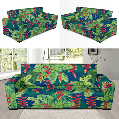Heliconia Pattern Print Design HL08 Sofa Slipcover-JORJUNE.COM
