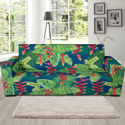 Heliconia Pattern Print Design HL08 Sofa Slipcover-JORJUNE.COM