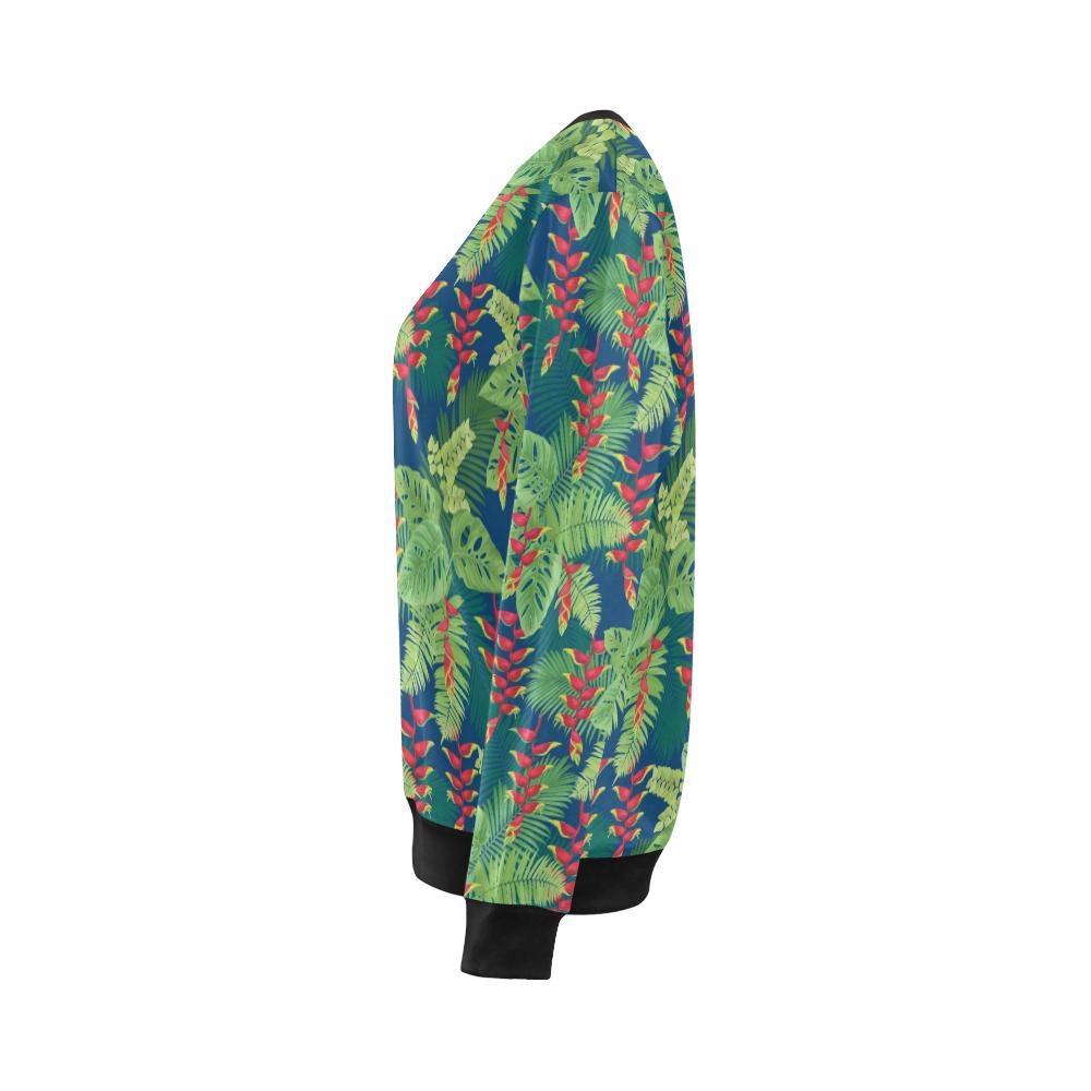 Heliconia Pattern Print Design HL08 Women Long Sleeve Sweatshirt-JorJune