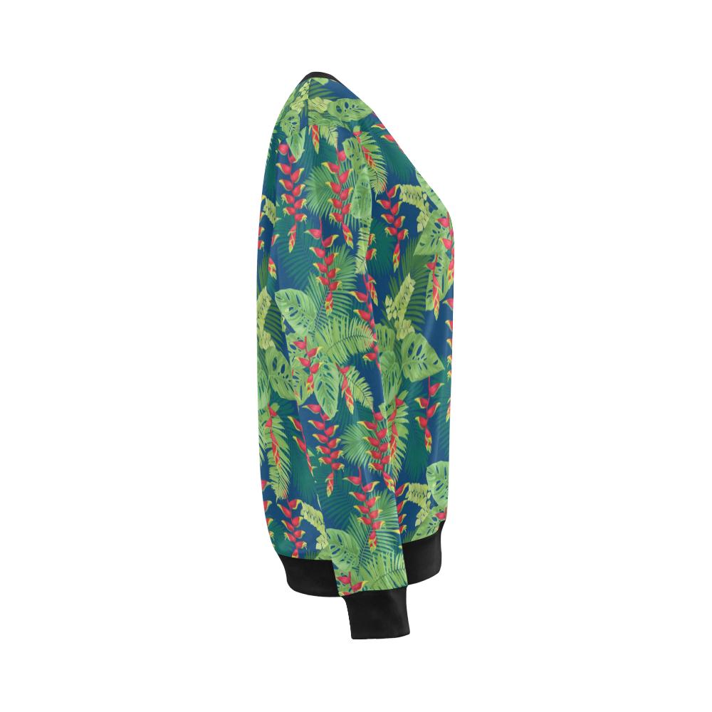 Heliconia Pattern Print Design HL08 Women Long Sleeve Sweatshirt-JorJune