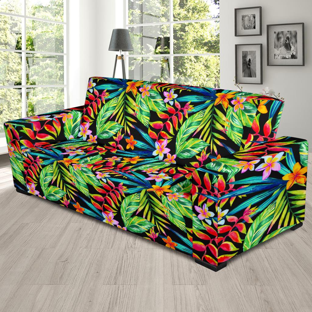 Heliconia Pattern Print Design HL09 Sofa Slipcover-JORJUNE.COM