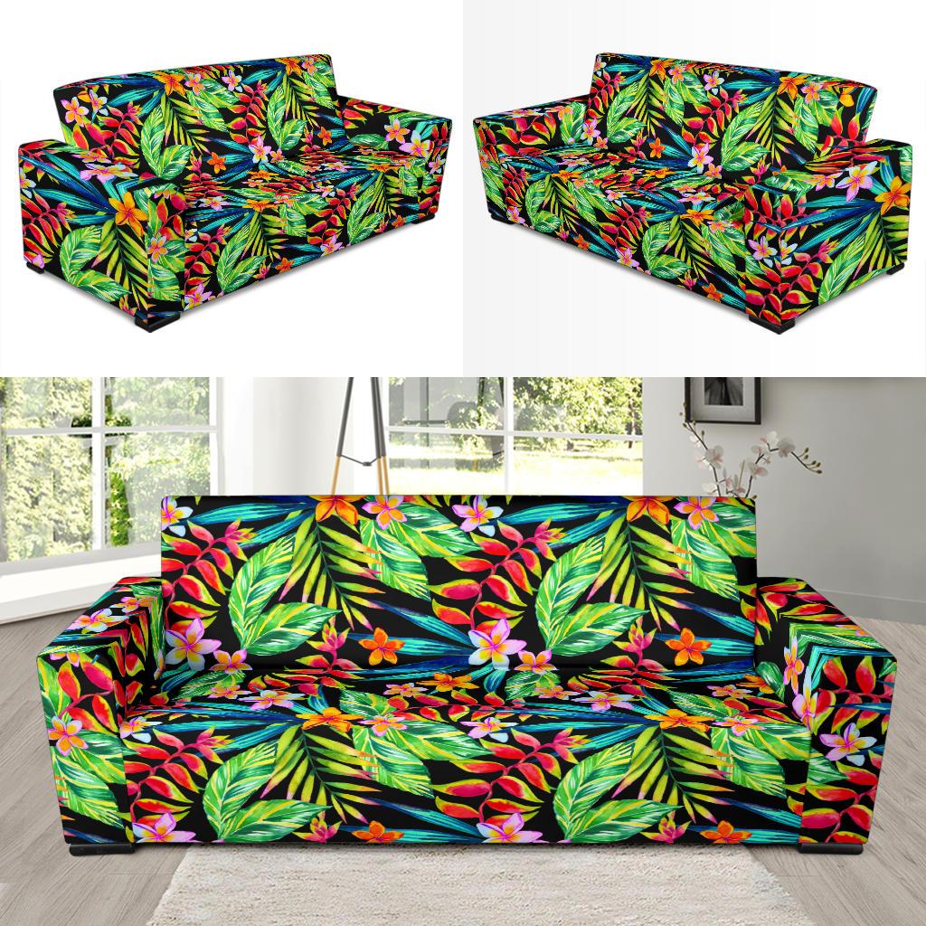 Heliconia Pattern Print Design HL09 Sofa Slipcover-JORJUNE.COM