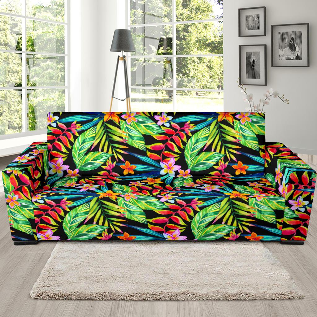 Heliconia Pattern Print Design HL09 Sofa Slipcover-JORJUNE.COM