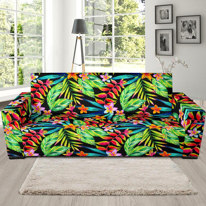 Heliconia Pattern Print Design HL09 Sofa Slipcover-JORJUNE.COM