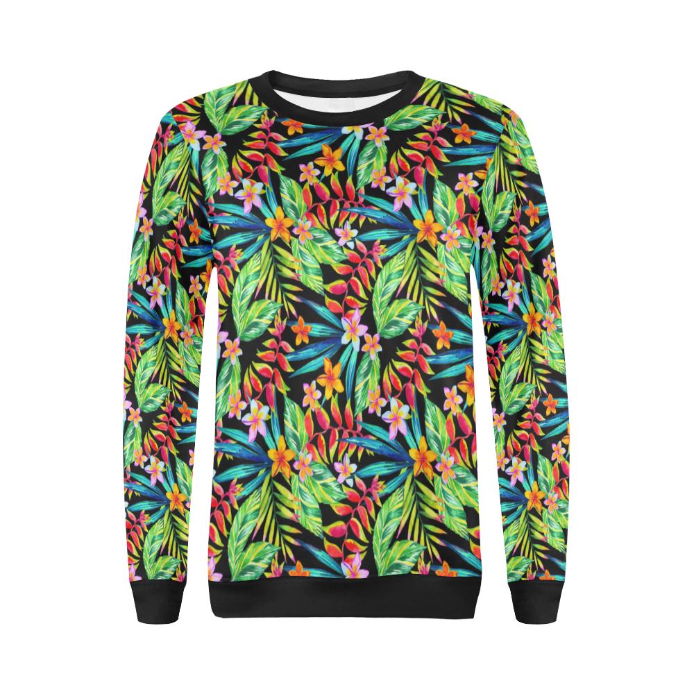 Heliconia Pattern Print Design HL09 Women Long Sleeve Sweatshirt-JorJune