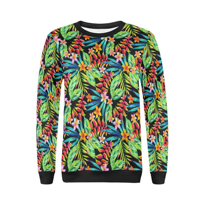 Heliconia Pattern Print Design HL09 Women Long Sleeve Sweatshirt-JorJune