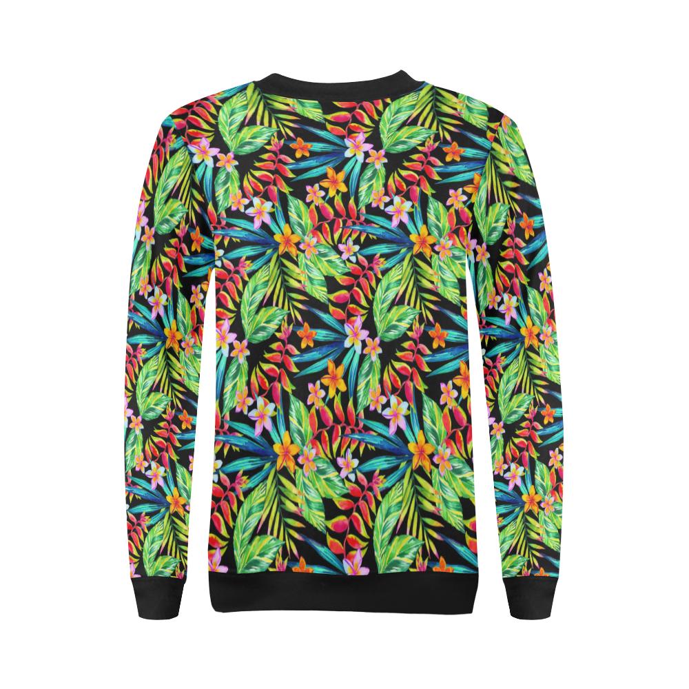 Heliconia Pattern Print Design HL09 Women Long Sleeve Sweatshirt-JorJune