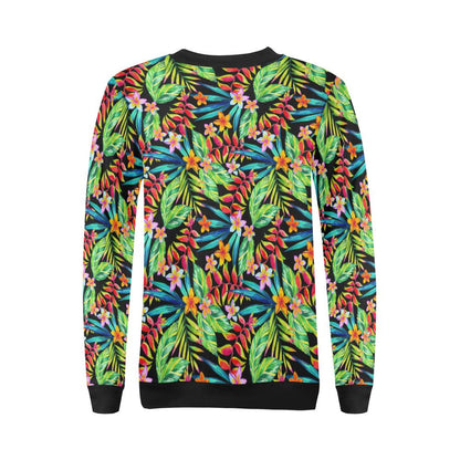 Heliconia Pattern Print Design HL09 Women Long Sleeve Sweatshirt-JorJune