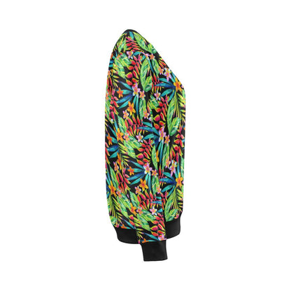 Heliconia Pattern Print Design HL09 Women Long Sleeve Sweatshirt-JorJune