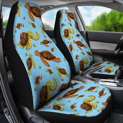 Hello Sea Turtle Print Pattern Universal Fit Car Seat Covers