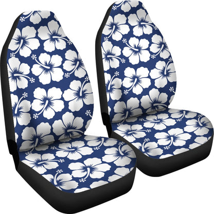 Hibiscus Blue Hawaiian Flower Pattern Universal Fit Car Seat Covers