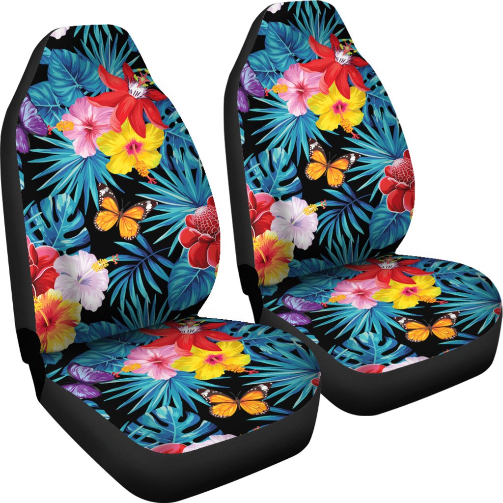 Hibiscus Butterfly Hawaiian Flower Universal Fit Car Seat Covers