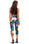 Hibiscus Butterfly Hawaiian Flower Women Capris