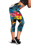 Hibiscus Butterfly Hawaiian Flower Women Capris