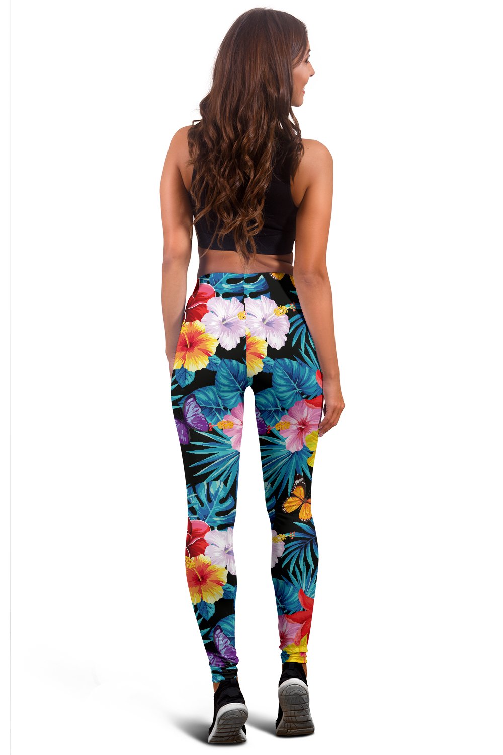 Hibiscus Butterfly Hawaiian Flower Women Leggings