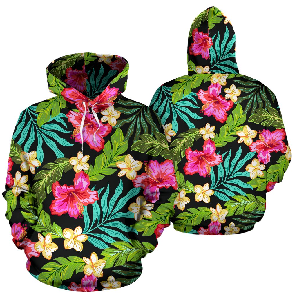 Hibiscus Colorful Hawaiian Flower All Over Print Hoodie