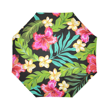 Hibiscus Colorful Hawaiian Flower Automatic Foldable Umbrella