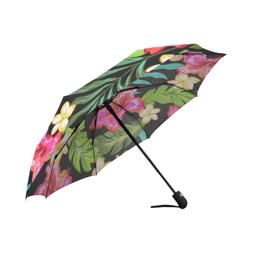 Hibiscus Colorful Hawaiian Flower Automatic Foldable Umbrella