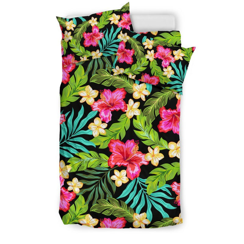 Hibiscus Colorful Hawaiian Flower Duvet Cover Bedding Set