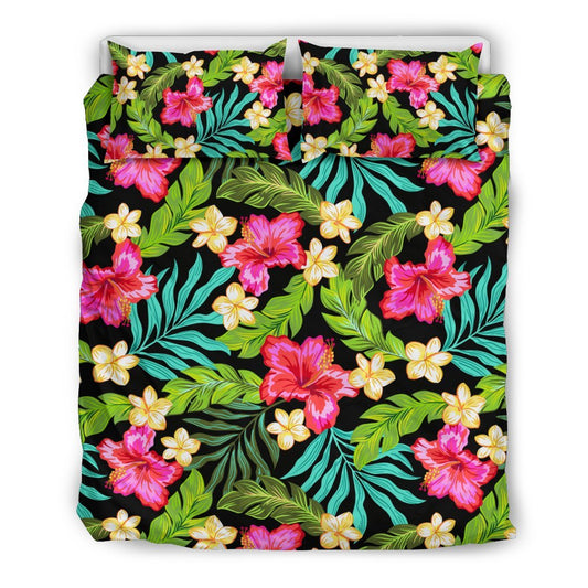 Hibiscus Colorful Hawaiian Flower Duvet Cover Bedding Set