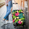 Hibiscus Colorful Hawaiian Flower Luggage Cover Protector