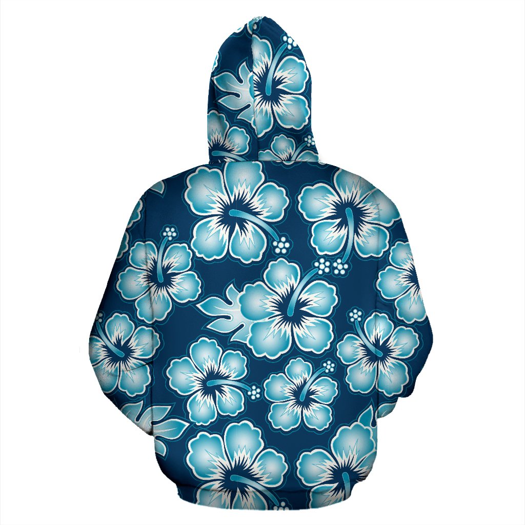 Hibiscus Flower Hawaiian Themed All Over Zip Up Hoodie