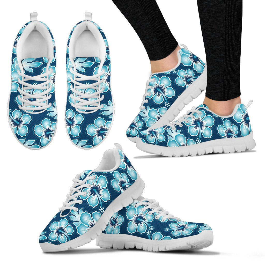 Hibiscus Flower Hawaiian Themed Women Sneakers Shoes