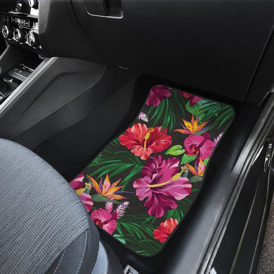 Floral Hibiscus Hawaiian tropical flower Car Floor Mats