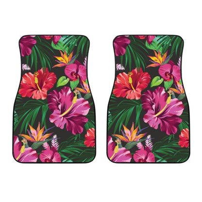 Floral Hibiscus Hawaiian tropical flower Car Floor Mats