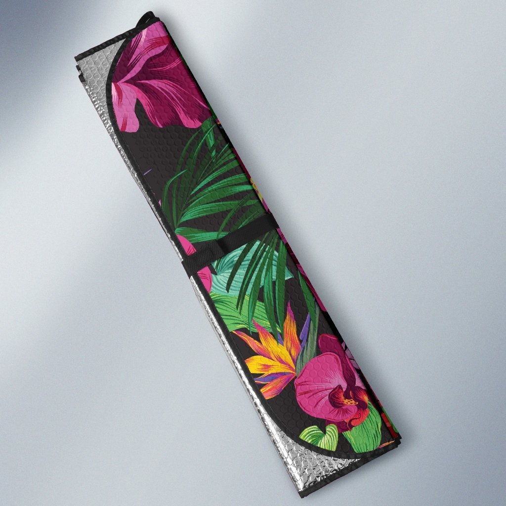 Hibiscus Hawaiian Design Print Pattern Car Sun Shade-JorJune