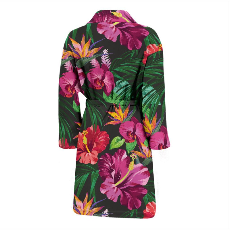 Hawaiian Flower Hibiscus Tropical Men Bath Robe