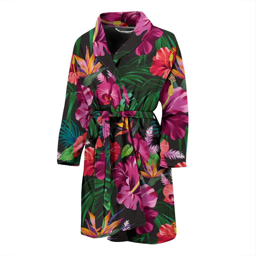 Hawaiian Flower Hibiscus Tropical Men Bath Robe
