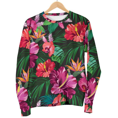 Hawaiian Flower Hibiscus Tropical Men Crewneck Sweatshirt