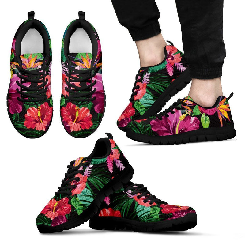 Floral Hibiscus Hawaiian tropical flower Men Sneakers