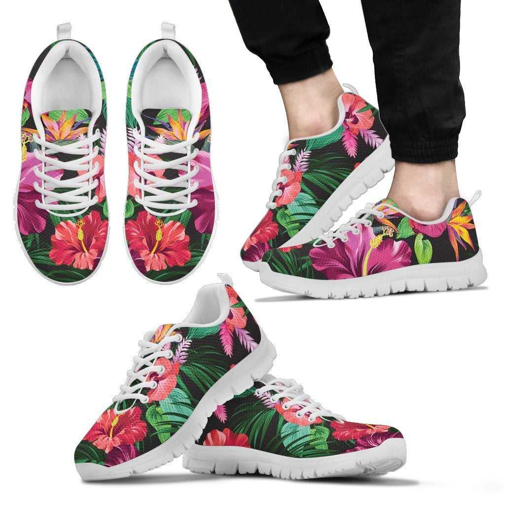 Floral Hibiscus Hawaiian tropical flower Men Sneakers