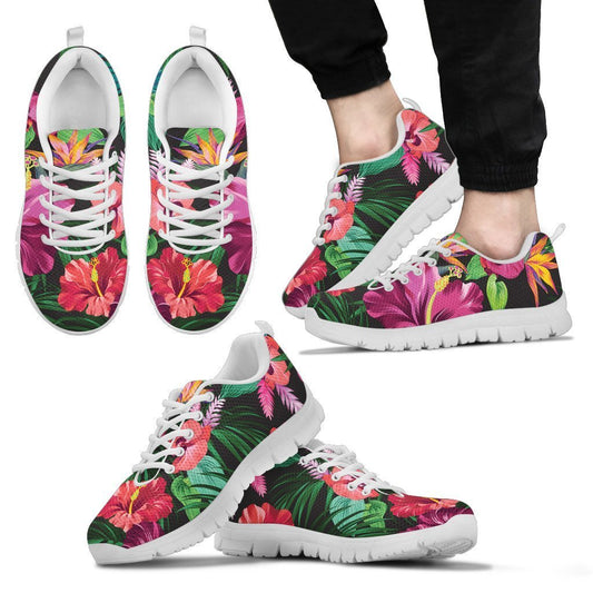 Floral Hibiscus Hawaiian tropical flower Men Sneakers