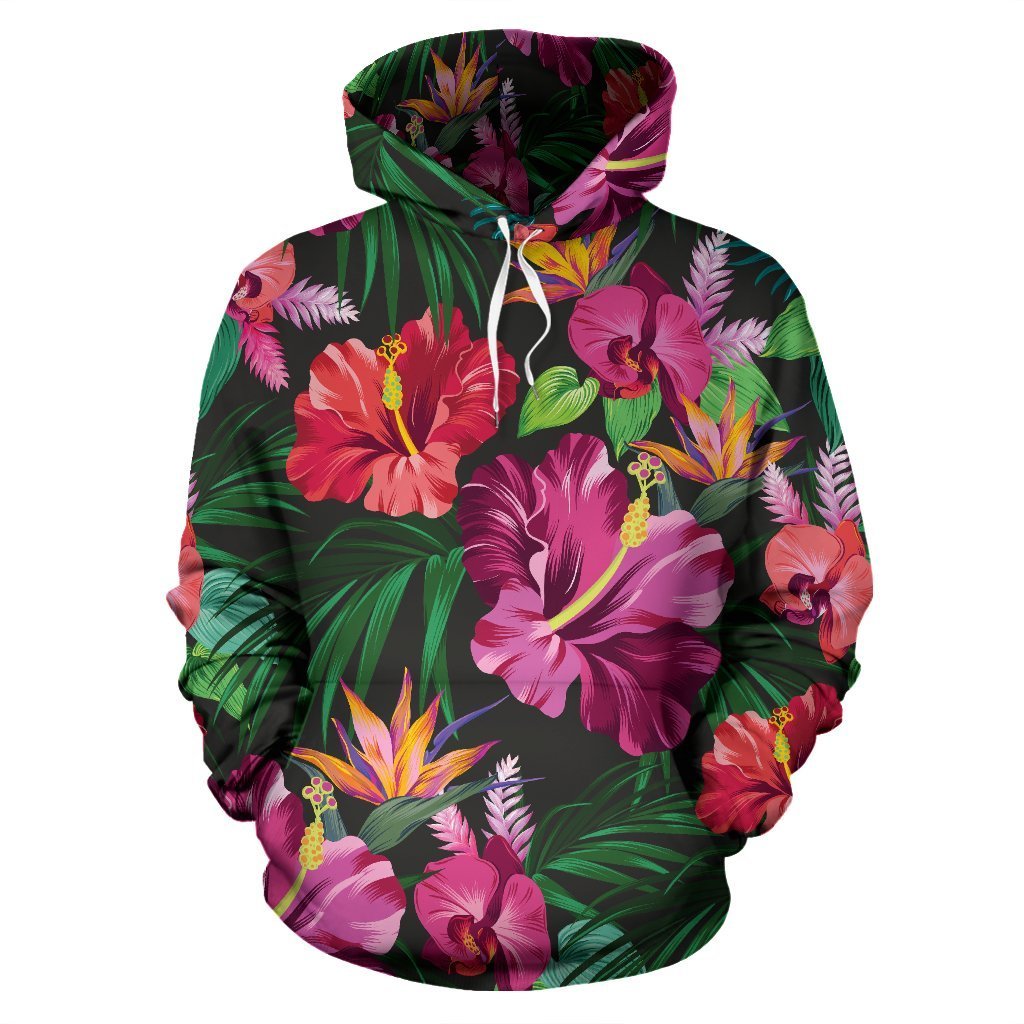 Floral Hibiscus Hawaiian tropical flower Pullover Hoodie