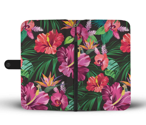 Wallet Phone Case Hibiscus Rainforest Hawaii Jorjune