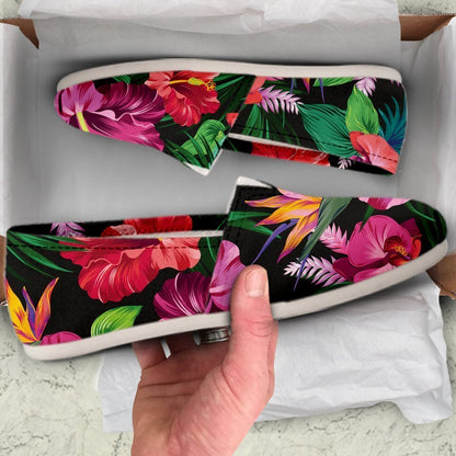 Hibiscus Hawaiian Design Print Pattern Women Casual Shoes-JorJune.com