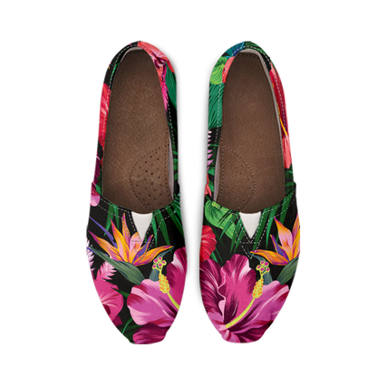 Hibiscus Hawaiian Design Print Pattern Women Casual Shoes-JorJune.com